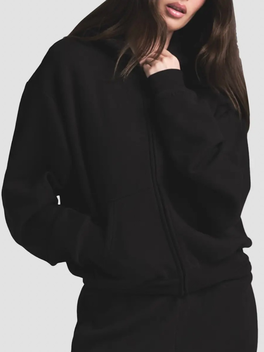 Skims Black Zip-Up Hoodie